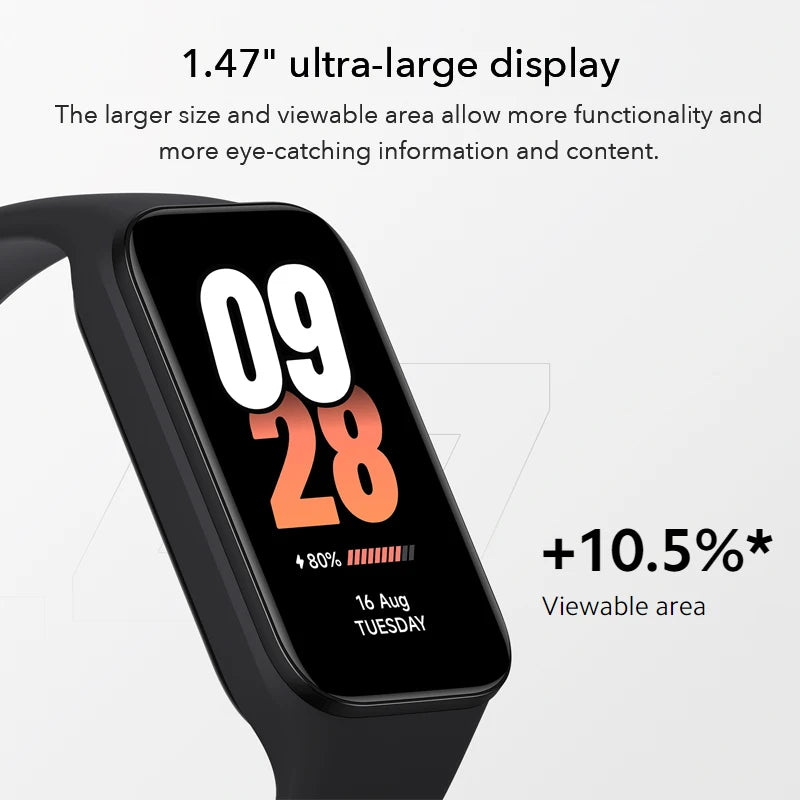 New Global Version Xiaomi Smart Band 8 Active1.47" LCD Display Bluetooth 5ATM Waterproof Heart Rate Monitor 50+ Sport Modes