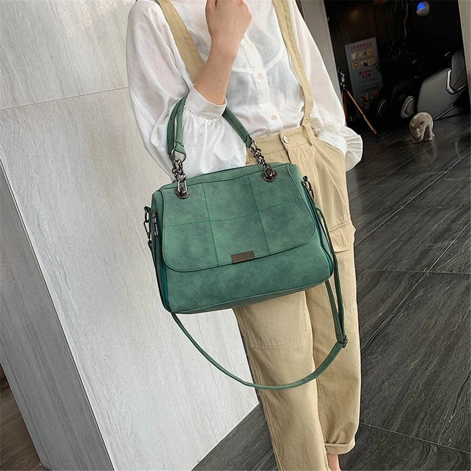 Matte Ladies Handbag Scrub Women's Shoulder Crossbody Bag Female Boston Hand Bag PU Leather Casual Tote Luxury Travel Handbags