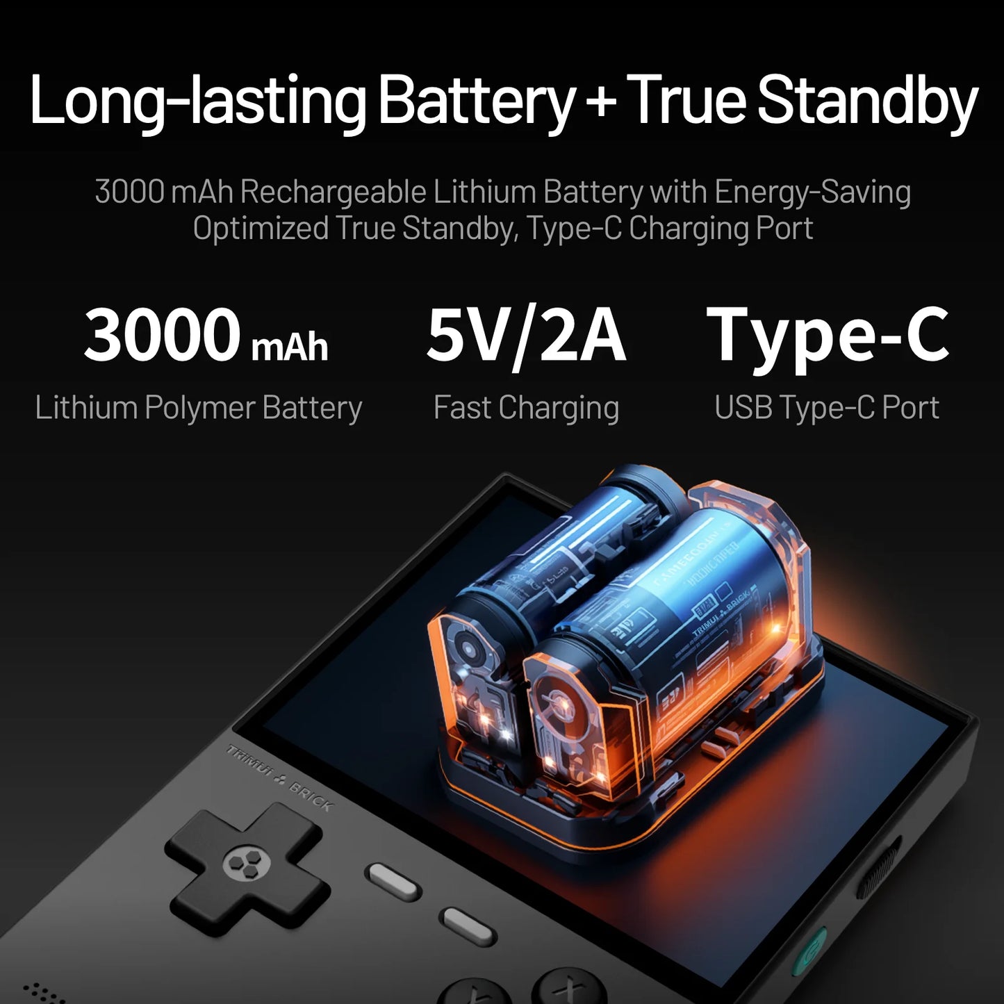 TRIMUI BRICK Handheld Game Console 3.2'' IPS Screen Linux System Trimui UI Metal Back Panel Key LED Lighting Free Keycap Gifts