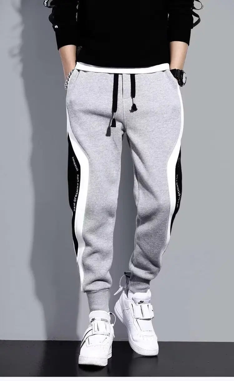 Men Black Pants Hip Hop Drawstring Jogger Fashion Comfortable Trousers Male Casual Sweatpants Loose Elastic Waist Sportswear