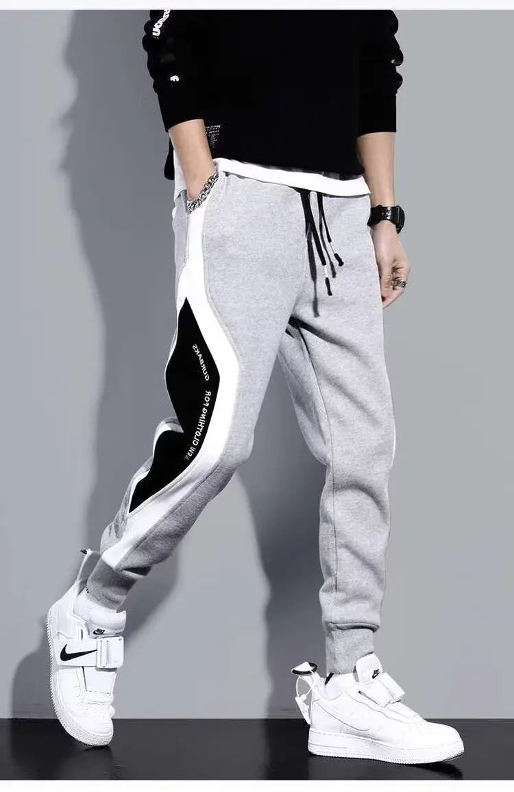 Men Black Pants Hip Hop Drawstring Jogger Fashion Comfortable Trousers Male Casual Sweatpants Loose Elastic Waist Sportswear