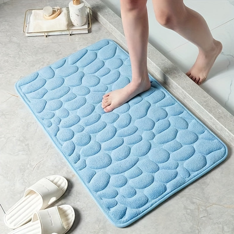 Soft Comfort 450gsm Coral Fleece Bath Rug - Non-Slip PVC Backing, Machine Washable, Low Pile, Flat Woven, Oblong Shape - Excellent Absorbency Bathroom Mat