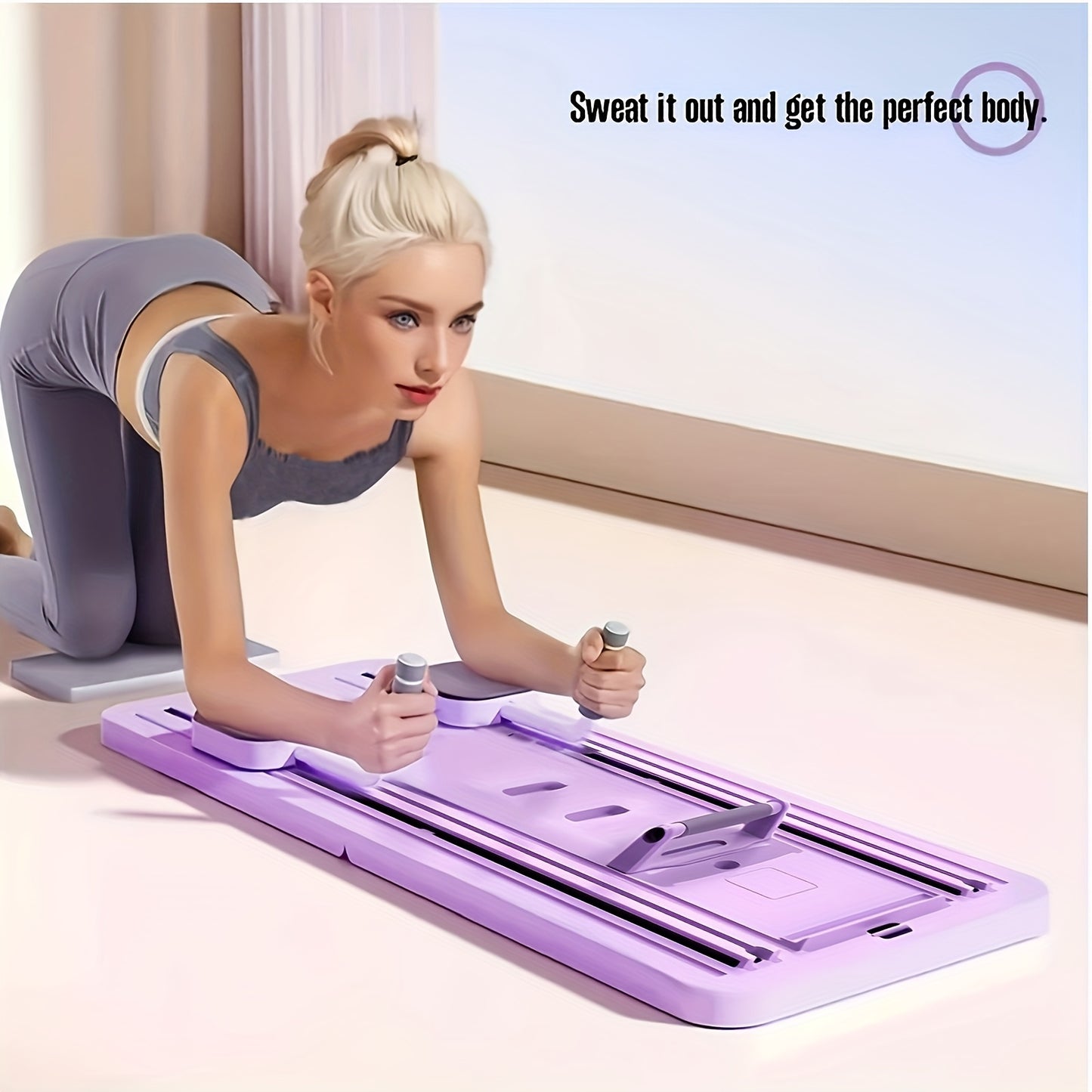 An 8-in-1 Multifunctional Fitness Board - ABS Plank, for Abdominal and Core Strength Training, Home Gym Exercise Equipment, Foldable and Portable, Efficient Burning