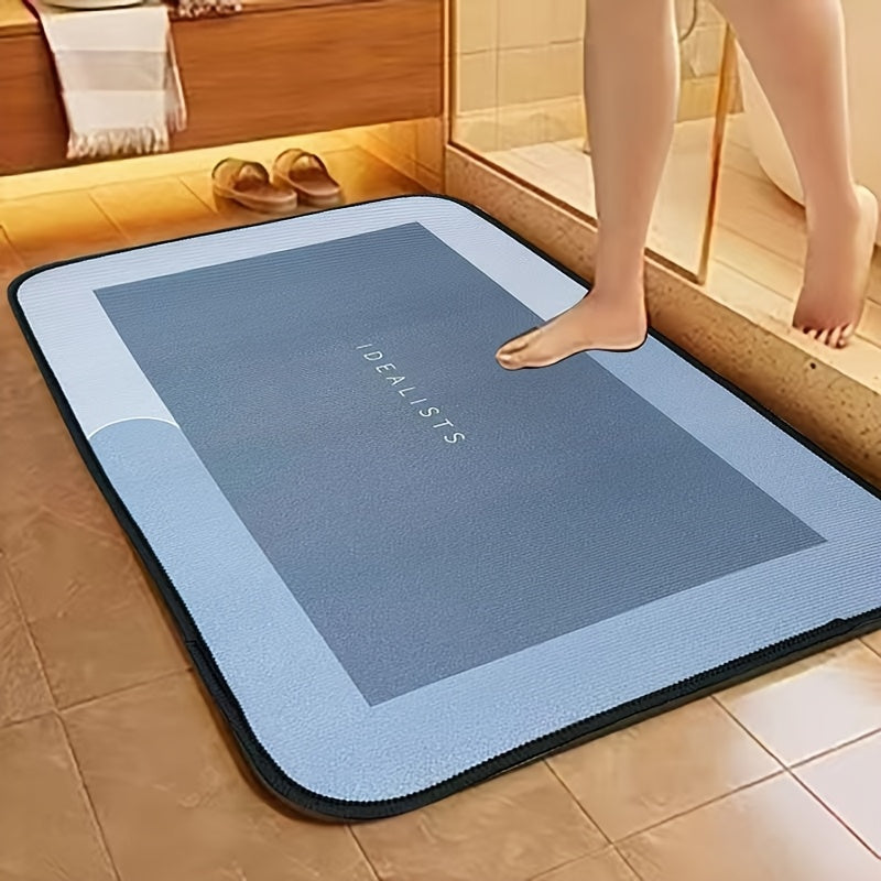 Ultra-Absorbent Quick-Dry Shower Mat, 800g/m² Crystal Velvet with Non-Slip Backing, Machine Washable Soft Bathroom and Bedroom Rug, Kitchen and Laundry Room Floor Mat, Odorless - No Electricity or Batteries Needed