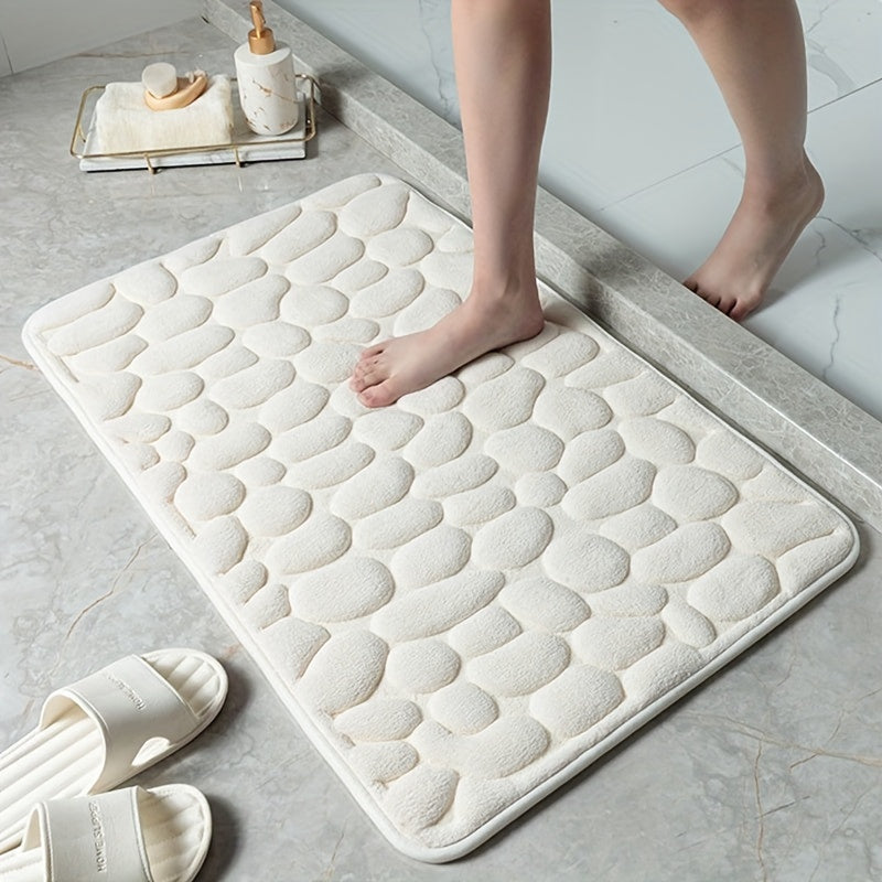 Soft Comfort 450gsm Coral Fleece Bath Rug - Non-Slip PVC Backing, Machine Washable, Low Pile, Flat Woven, Oblong Shape - Excellent Absorbency Bathroom Mat